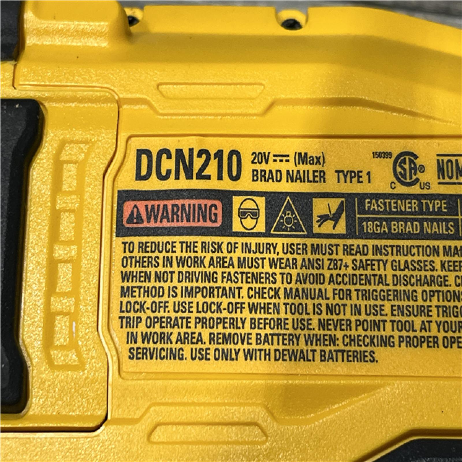 AS-IS DEWALT 20V MAX XR 18 Gauge Cordless Brad Nailer (Tool Only)
