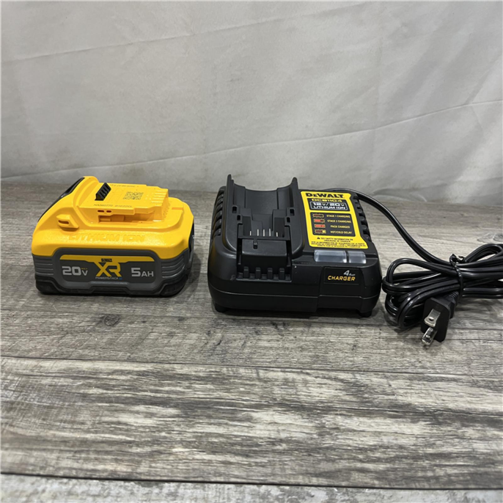 AS-IS DEWALT 20V MAX XR POWERSTACK Lithium-Ion Battery Starter Kit with 5.0Ah Battery and Charger