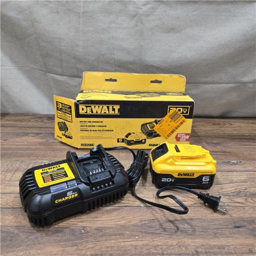 AS-IS Dewalt 20V Lithium-Ion 6.0Ah Battery Pack & Charger Kit, DCB206C