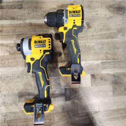 HOUSTON LOCATION - AS-IS Dewalt DCK225D2 20V MAX ATOMIC Brushless Compact Lithium-Ion 1/2 in. Cordless Drill Driver and 1/4 in. Impact Driver Combo Kit with 2 Batteries 2 Ah