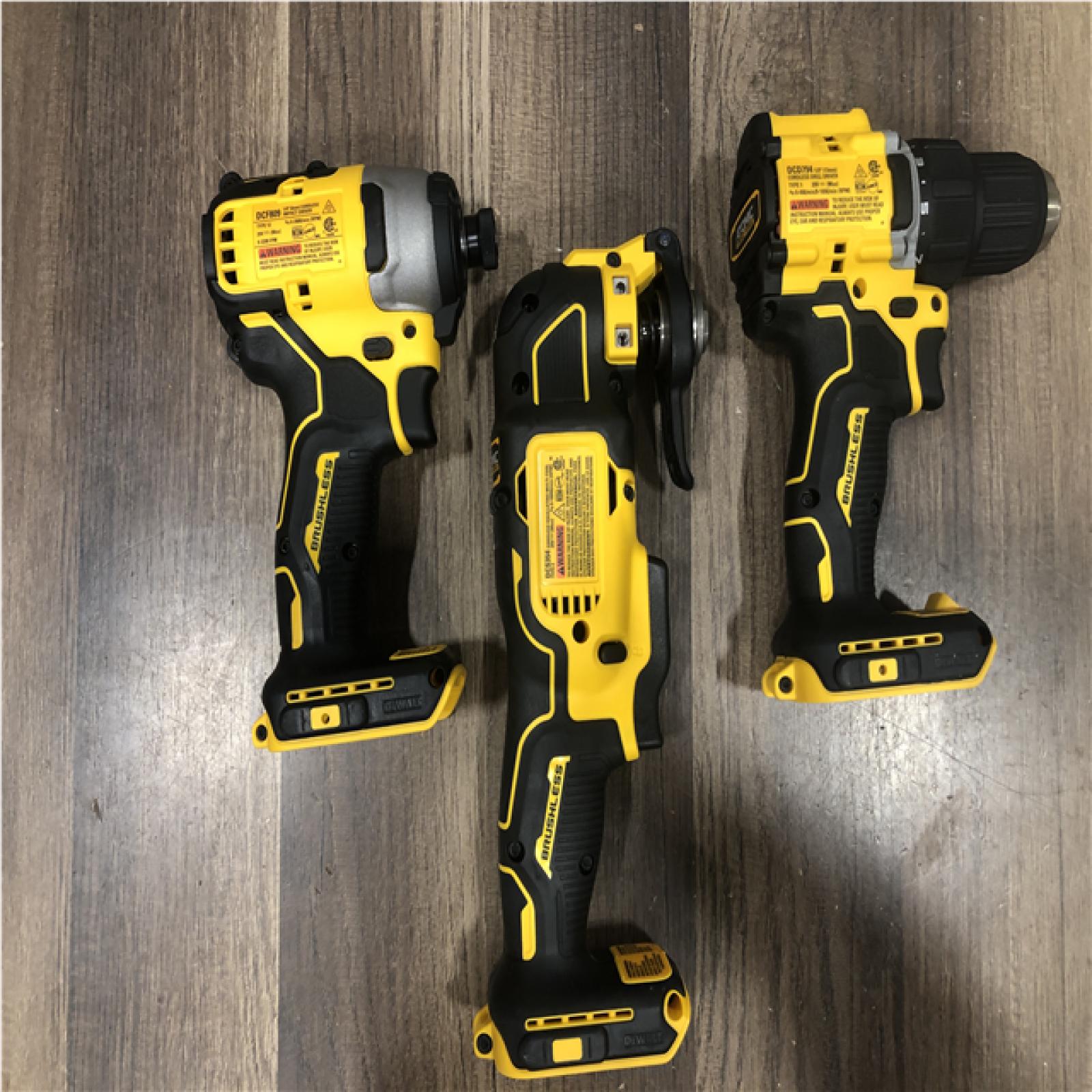 AS-IS DEWALT ATOMIC 20-Volt Lithium-Ion Cordless Brushless (4-Tool) Combo Kit