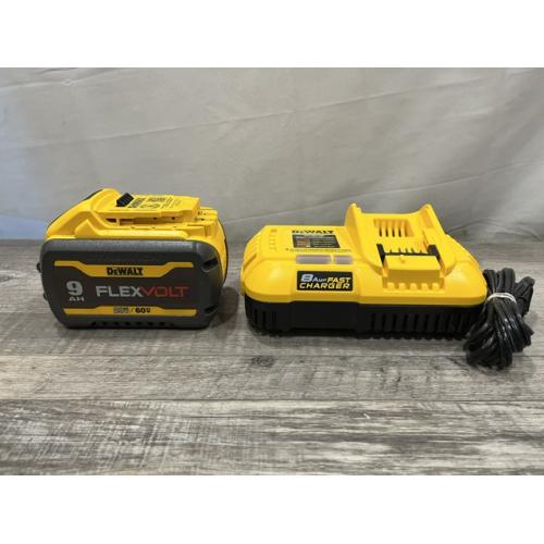 AS-IS DEWALT 20V/60V MAX FLEXVOLT Lithium-Ion 9.0Ah Battery and Charger Starter Kit