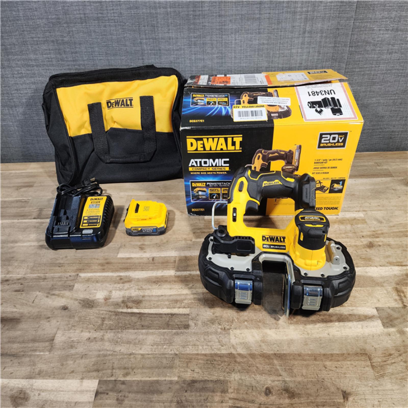 HOUSTON LOCATION - AS-IS DeWalt 20V MAX ATOMIC Cordless Brushless Compact Band Saw Kit (Battery & Charger)