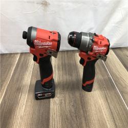 AS-IS Milwaukee FUEL 12-Volt Lithium-Ion Brushless Cordless Hammer Drill and Impact Driver Combo Kit