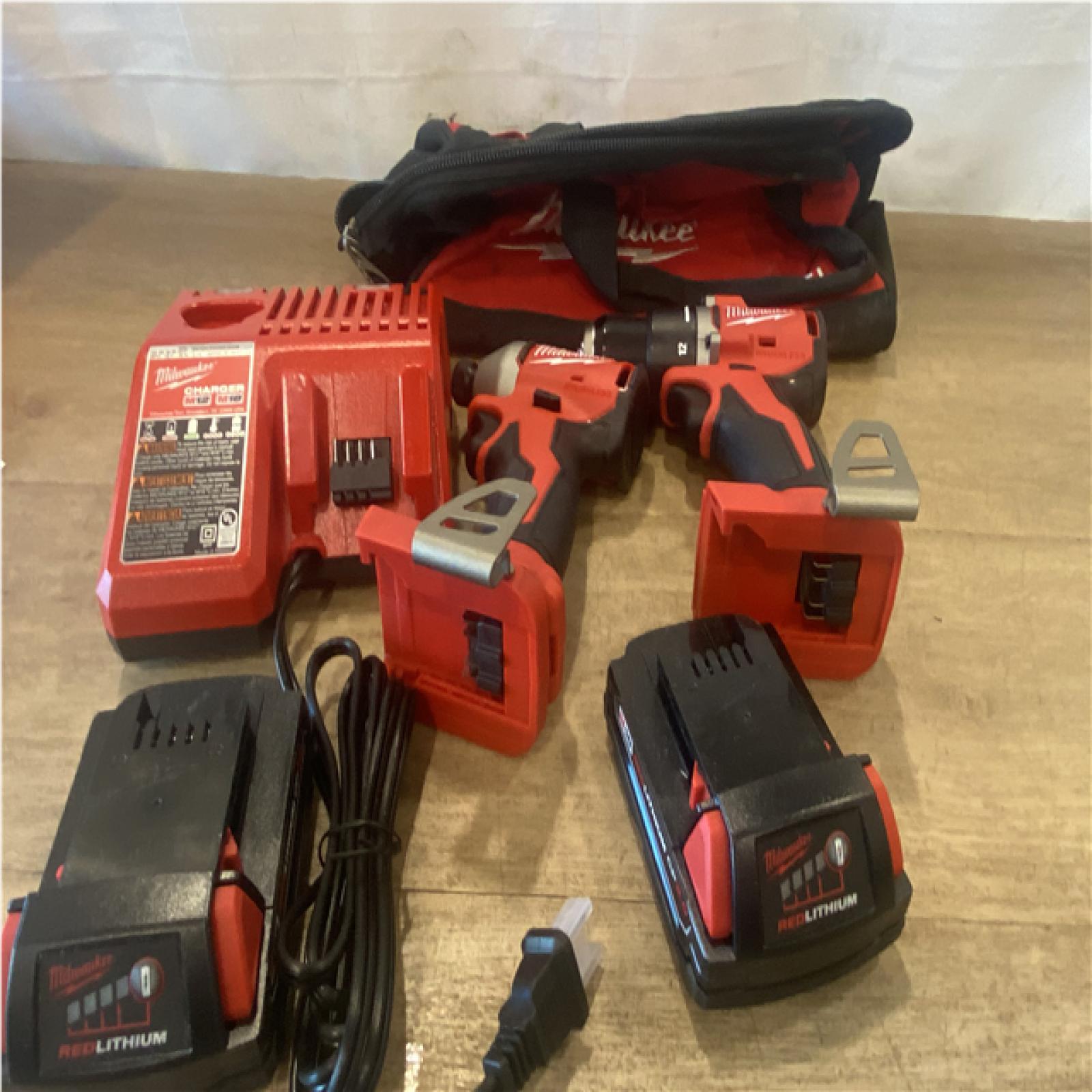 AS-IS Milwaukee 18V Lithium-Ion Brushless Cordless Compact Drill/Impact Combo Kit