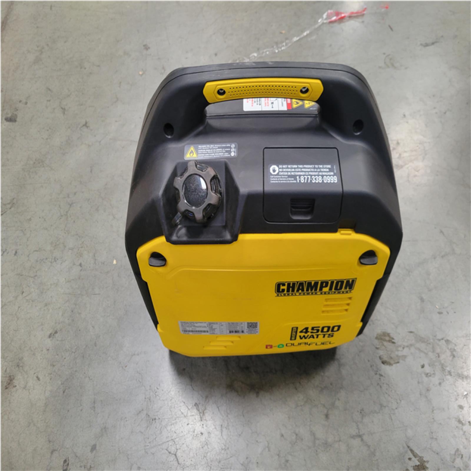 CALIFORNIA AS-IS CHAMPION 4500/3500-Watt Electric Start Gasoline/Propane Powered Dual Fuel Inverter
