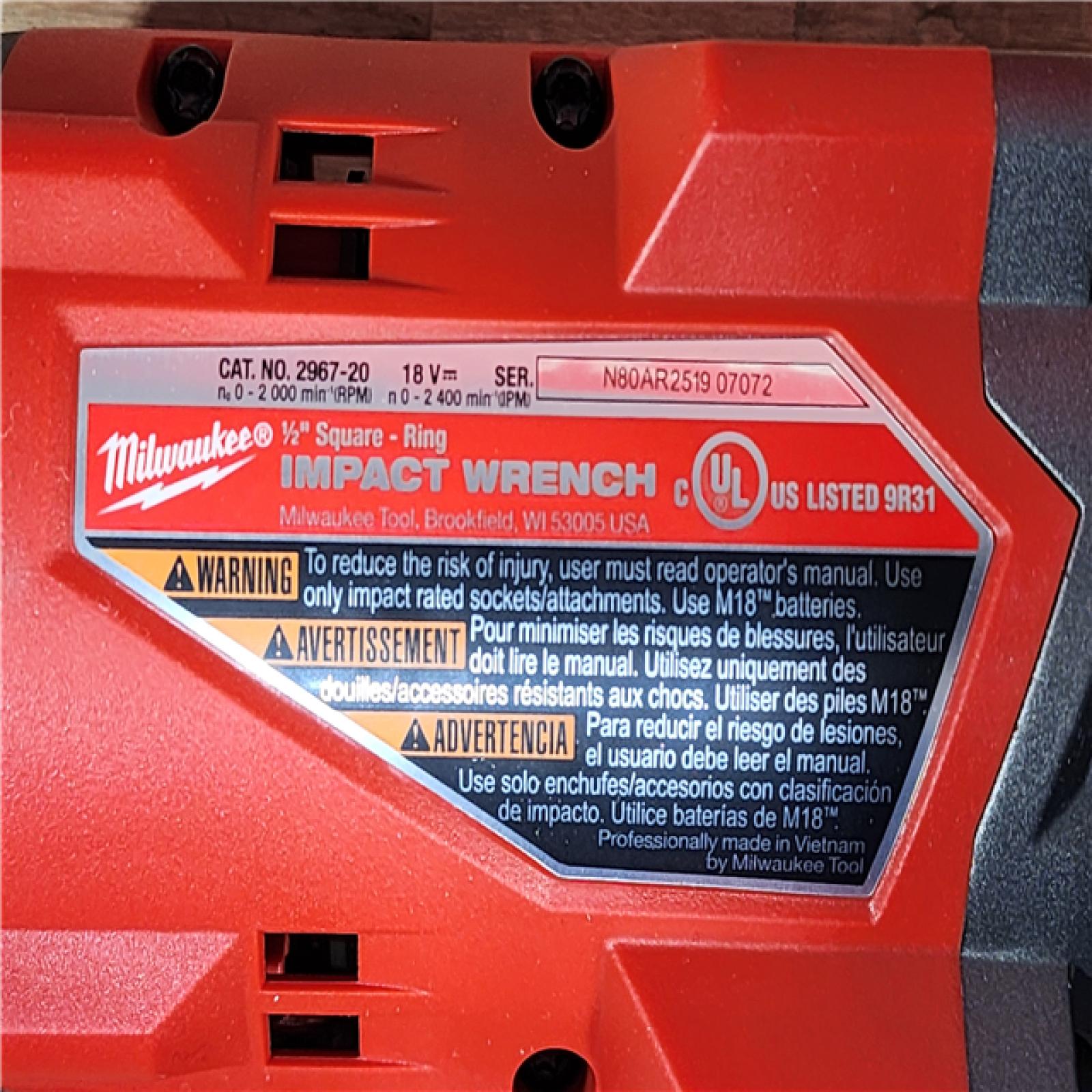 HOUSTON LOCATION - AS-IS (APPEARS LIKE NEW) Milwaukee FUEL 18V Lithium-Ion Brushless Cordless 1/2 in. Impact Wrench with Friction Ring (Tool-Only)