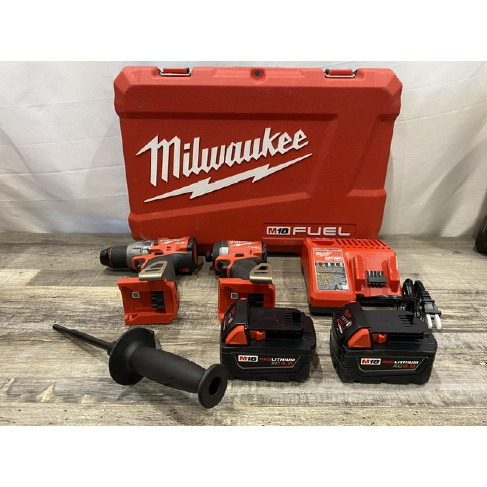 AS-IS Milwaukee FUEL 18V Lithium-Ion Brushless Cordless Hammer Drill and Impact Driver Combo Kit