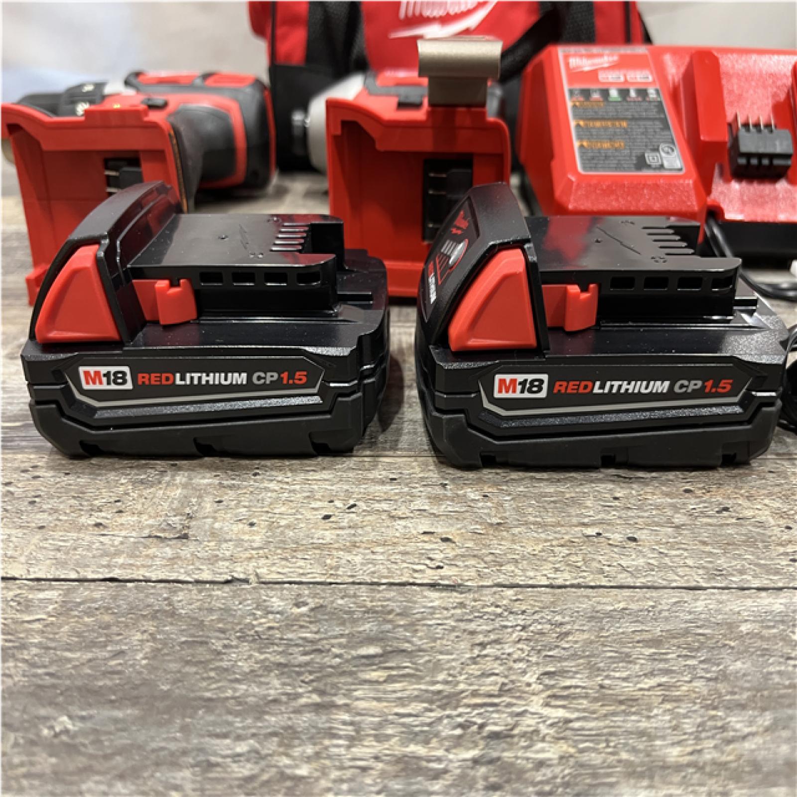 AS-IS Milwaukee 18V Lithium-Ion Cordless Drill Driver/Impact Driver Combo Kit