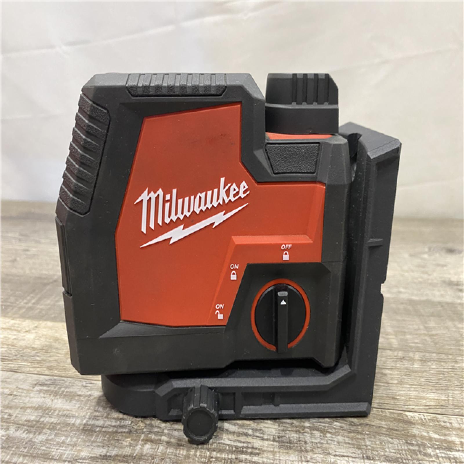 AS-IS Milwaukee Green 100 ft. Cross Line and Plumb Points Rechargeable Laser Level Kit