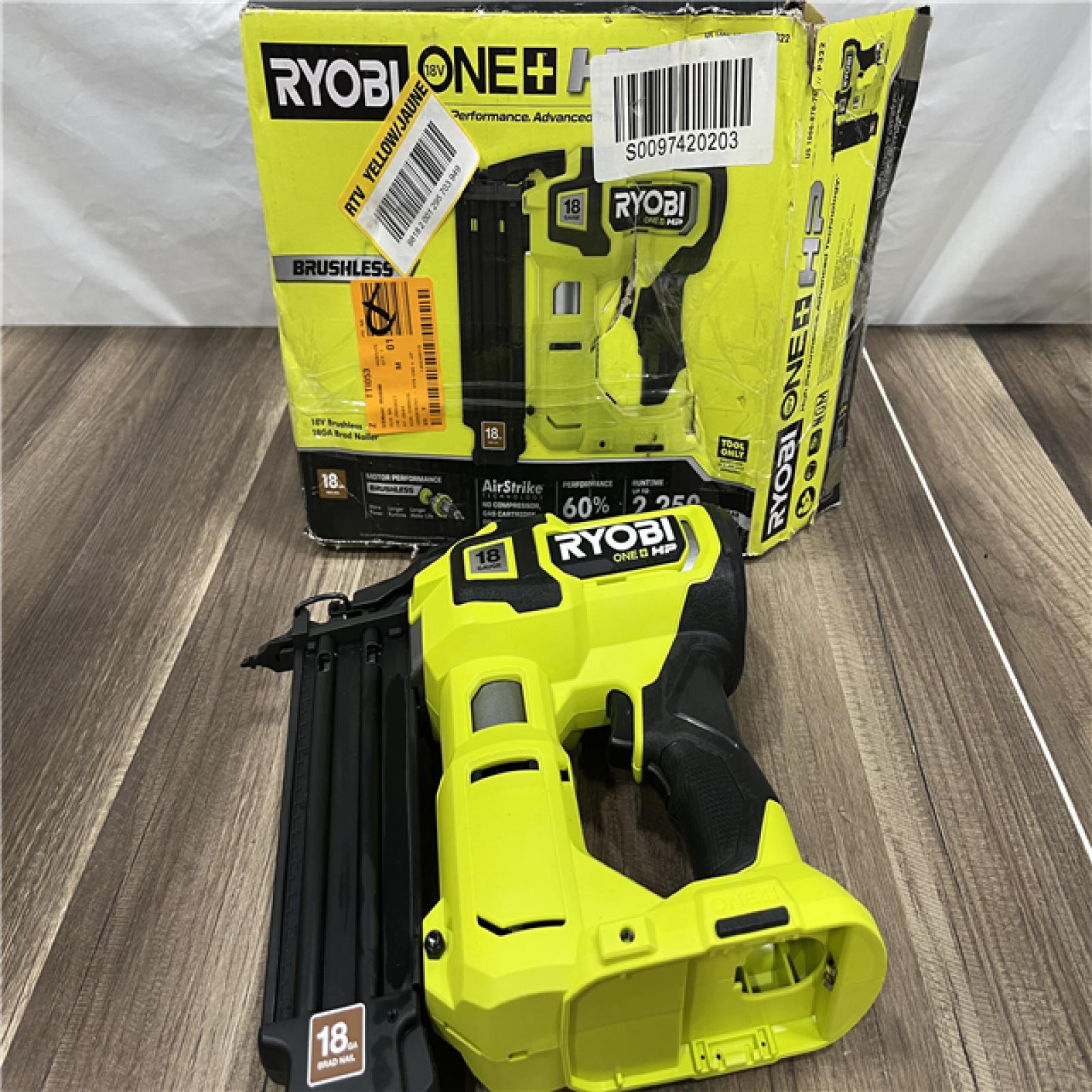 GOOD RYOBI ONE+ HP 18V 18-Gauge Brushless Cordless AirStrike Brad Nailer (Tool Only)