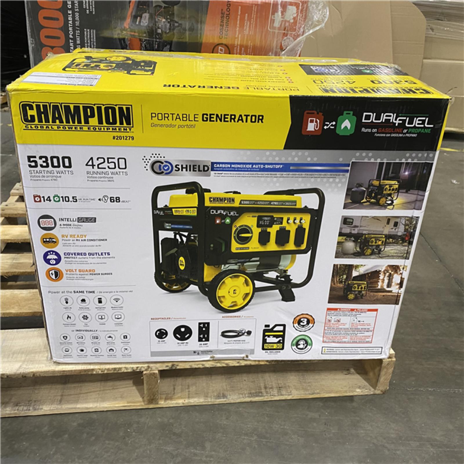 Dallas Location - As-Is Champion 201279 - 4250/5300W Dual Fuel Generator