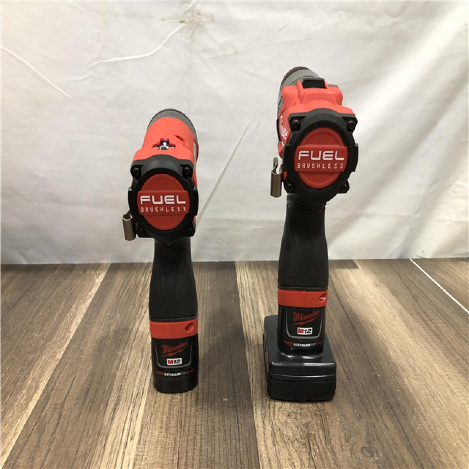 AS-IS Milwaukee FUEL 12-Volt Lithium-Ion Brushless Cordless Hammer Drill and Impact Driver Combo Kit