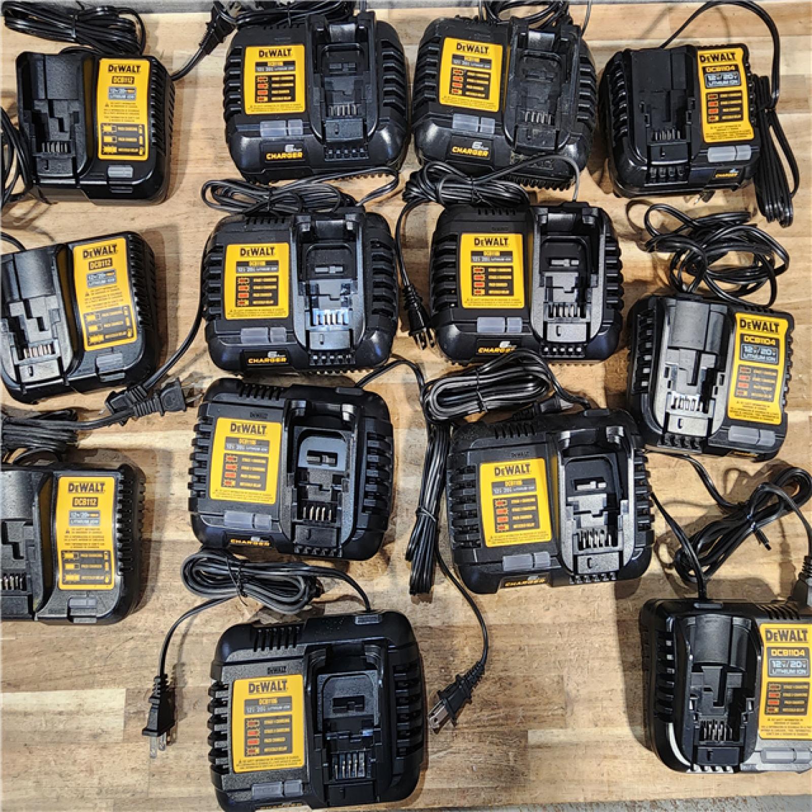 HOUSTON LOCATION - AS - IS DEWALT BATTERY CHARGER PACK QTY - 13