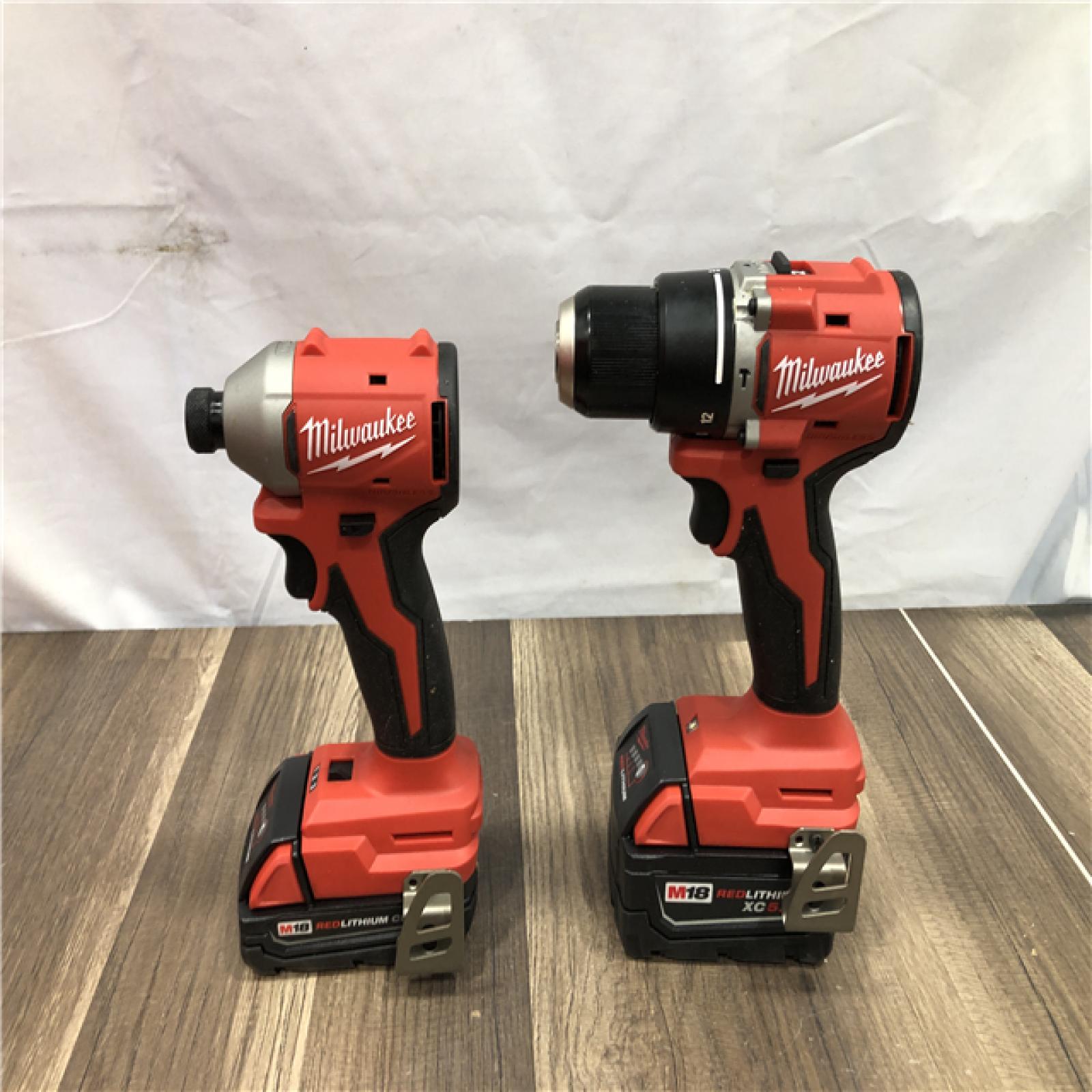 AS-IS Milwaukee 18-Volt Lithium-Ion Brushless Cordless Compact Hammer Drill/Impact Combo Kit