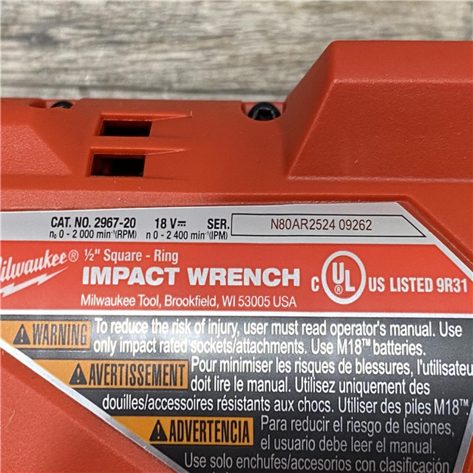 AS-IS Milwaukee FUEL 18V Lithium-Ion Brushless Cordless 1/2 in. Impact Wrench w/Friction Ring Kit