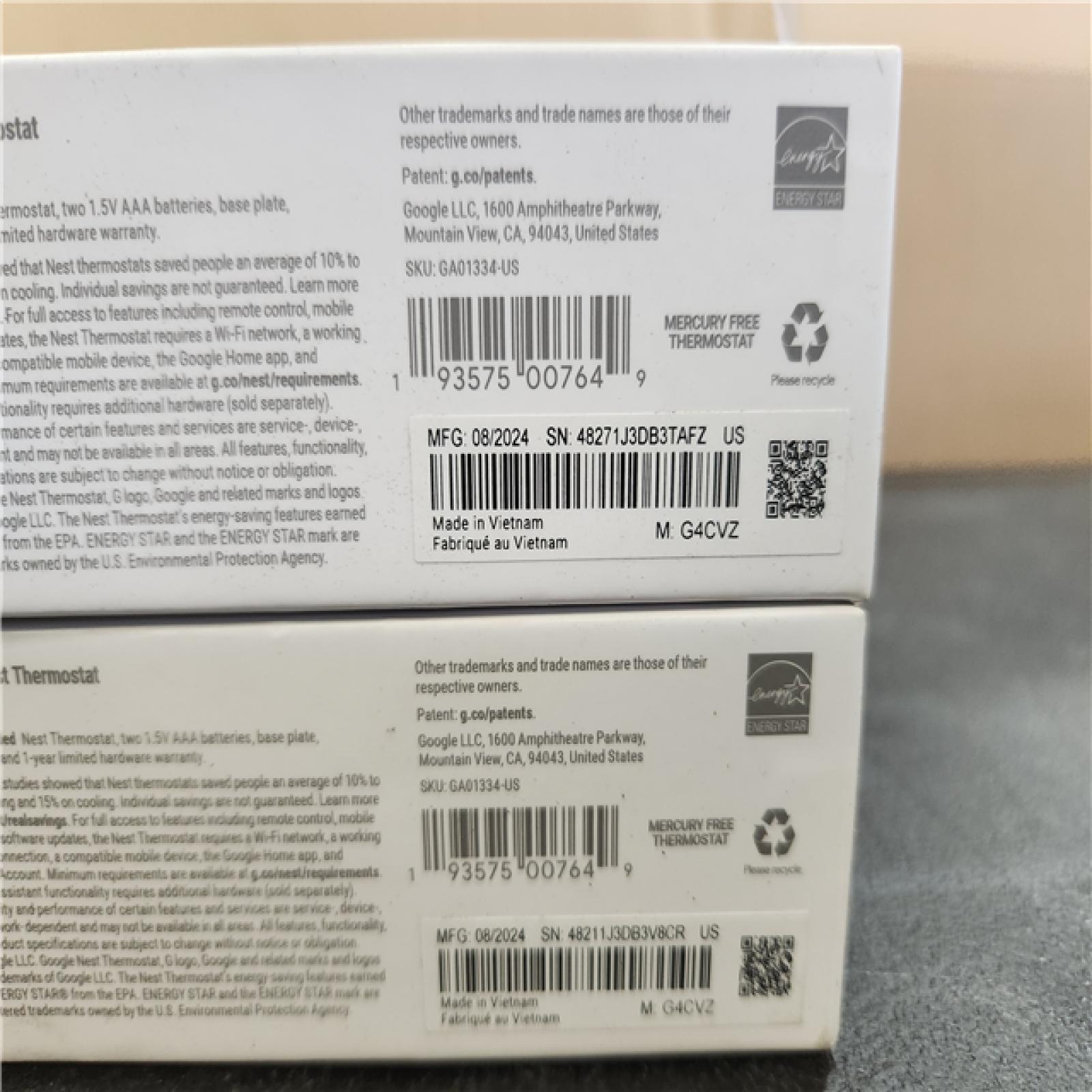 Phoenix AS-IS Google Nest Thermostat - Smart Programmable Wi-Fi Thermostat - (2-Pack)