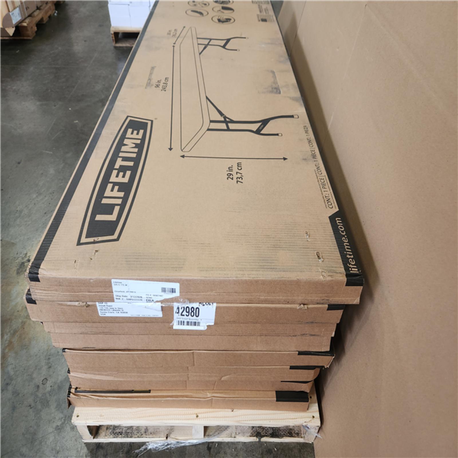 Phoenix Lifetime 8 ft. Plastic Commercial Folding Table (Set of 8)