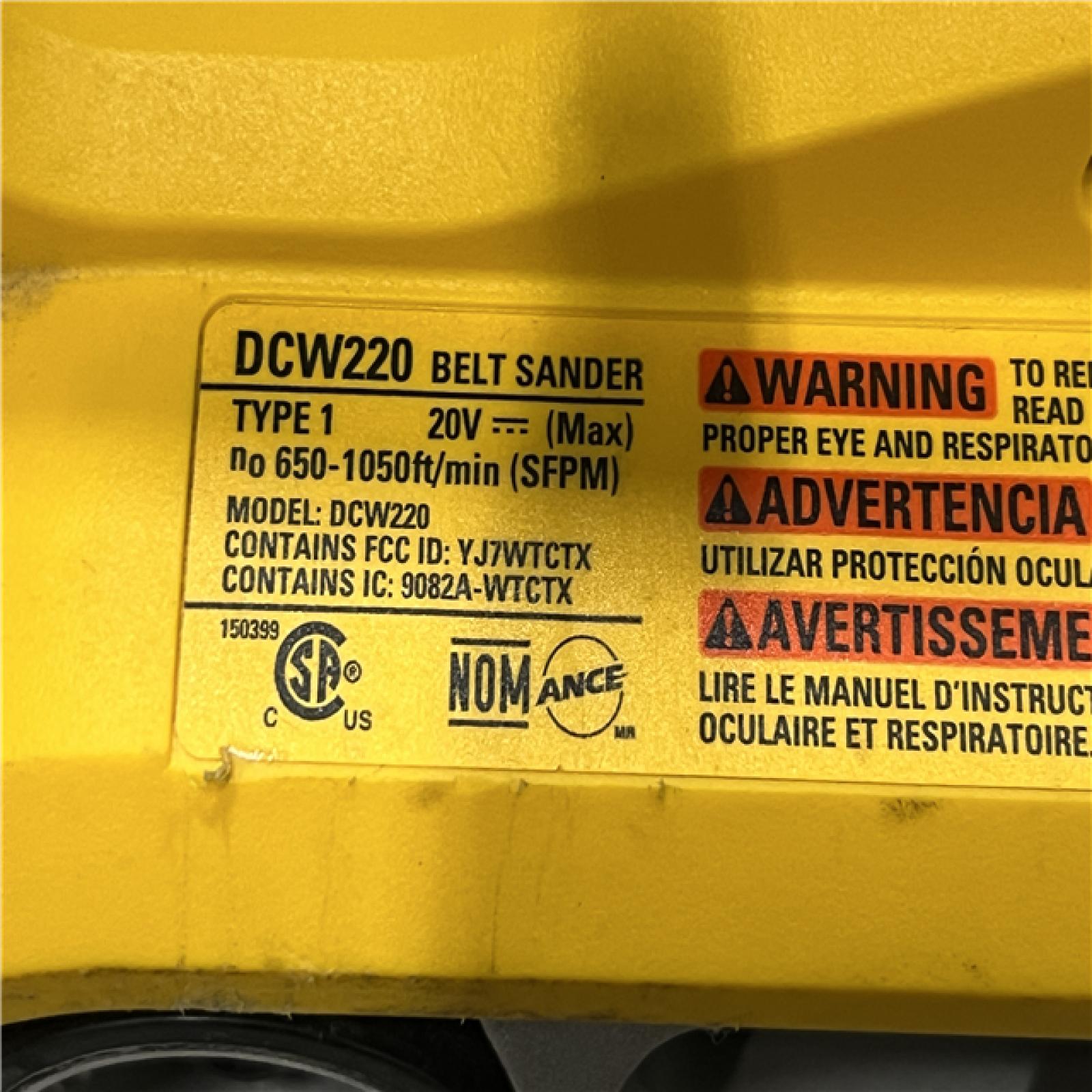 AS-IS DEWALT 20V MAX* XR Brushless Cordless Belt Sander (Tool-Only)