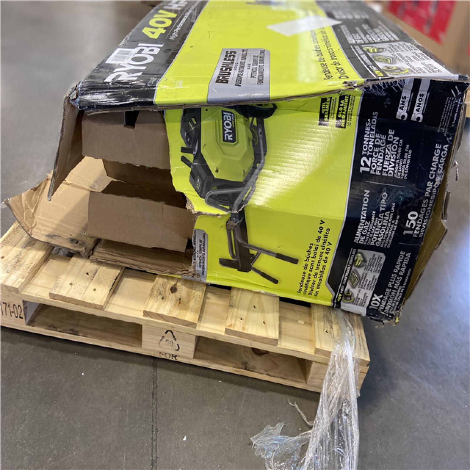 DALLAS LOCATION - RYOBI 40V HP Brushless 12-Ton Kinetic Battery Electric Log Splitter - Tool Only