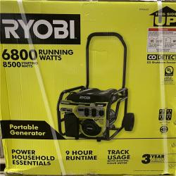NEW! - RYOBI 6800-Watt Recoil Start UL Gasoline Powered Portable Generator with CO Detect Shutdown Sensor