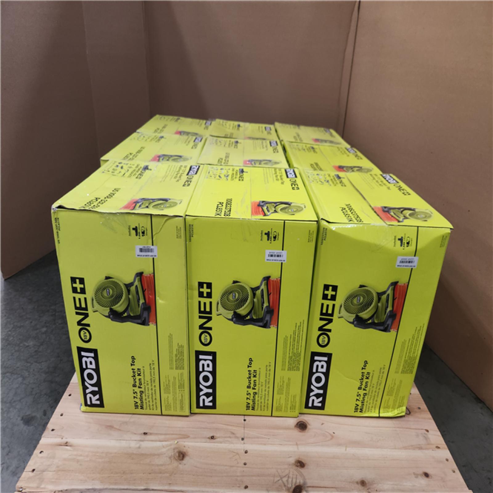 California NEW Ryobi One+ 18V  7.5 Bucket Top Misting Fan Kit  Includes (1) Battery & Charger (9 Pieces)