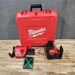 HOUSTON LOCATION - AS-IS (APPEARS LIKE NEW) Milwaukee 12-Volt Lithium-Ion Cordless Green 250 ft. 3-Plane Laser Level Kit