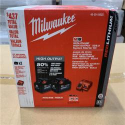 NEW! - Milwaukee M18 18-Volt Lithium-Ion High Output Starter Kit with Two 6.0 Ah Battery and Charger