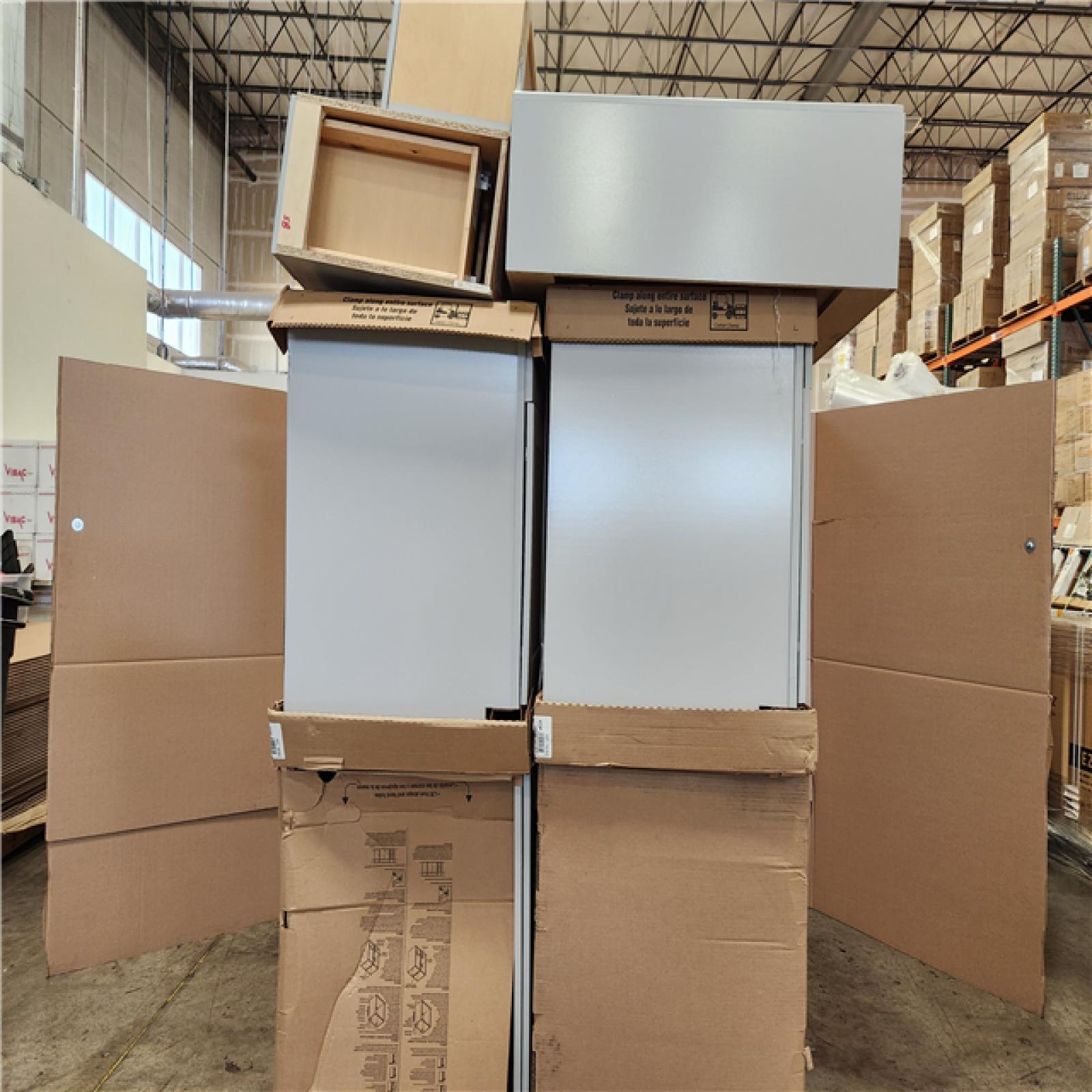 Phoenix AS-IS Mixed Hampton Bay Shaker Assembled Base Kitchen Cabinet in Dove Gray with Ball-Bearing Drawer Glides Pallet (7-Cabinets)