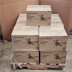 HOUSTON LOCATION - AS-IS HAMPTON BAY ROCKPORT 52 IN LED INDOOR CEILING FAN OIL-RUBBED BRONZE FINISH QTY - 13
