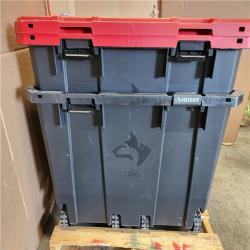 Phoenix Location AS-IS 2 Husky 170 Gal. Pro Grip Storage Tote in Black with Red Lid