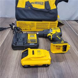 AS-IS DEWALT ATOMIC 20-Volt Lithium-Ion Cordless 1/2 in. Compact Hammer Drill with 3.0Ah Battery, Charger and Bag