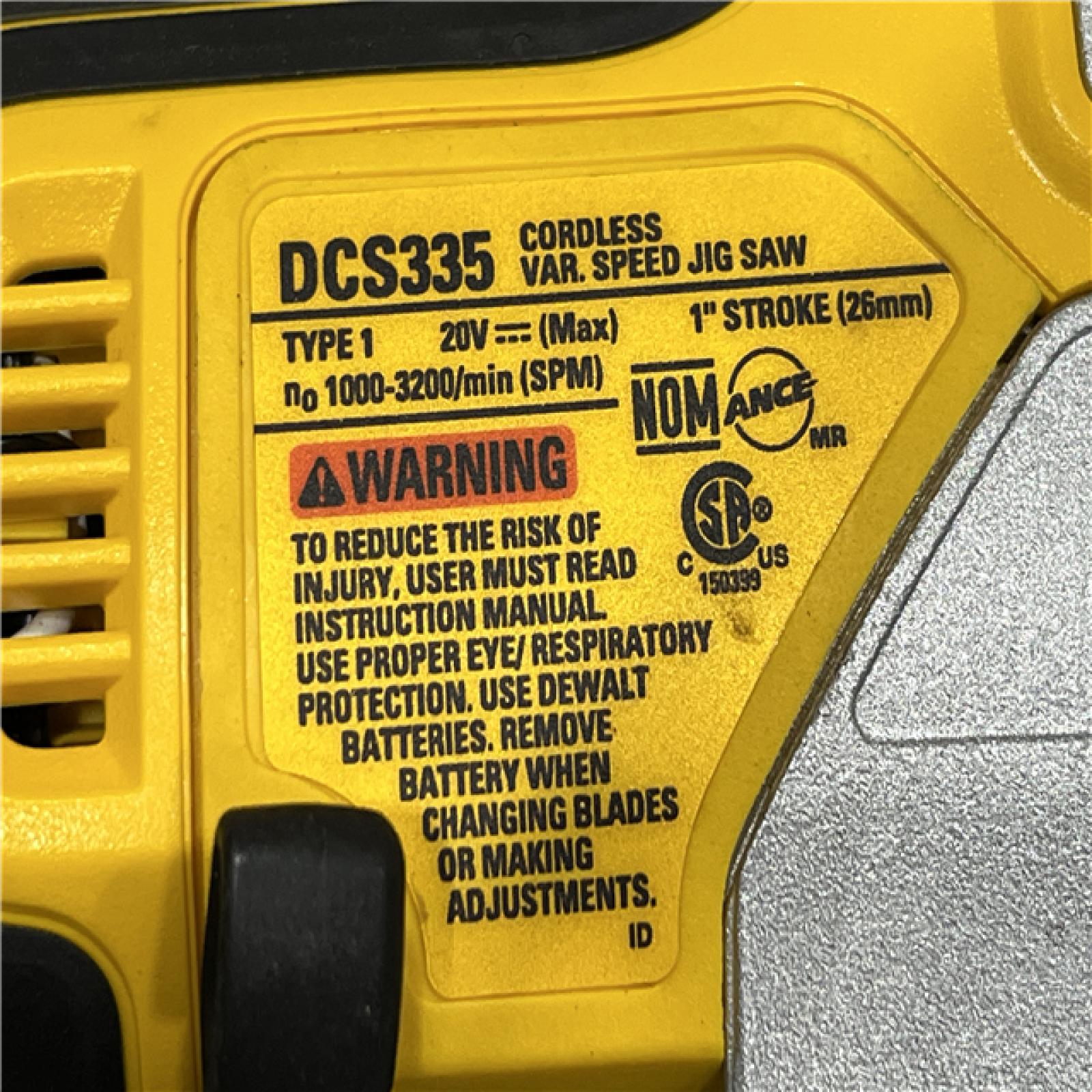 AS-IS DEWALT 20V MAX XR Cordless Barrel Grip Jigsaw (Tool Only)