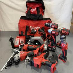 AS-IS - Milwaukee M18 18V Lithium-Ion Cordless Combo Kit (8-Tool) with (3) Batteries, Charger and (2) Tool Bags