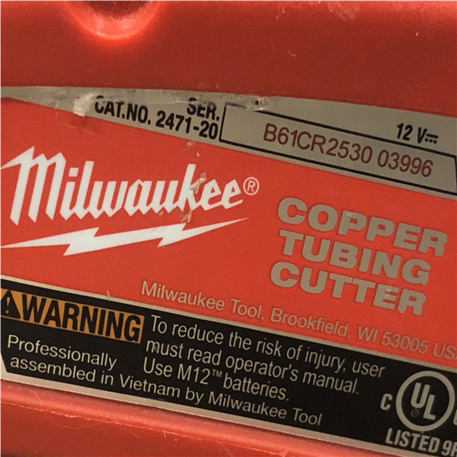 AS-IS Milwaukee 12V Lithium-Ion Cordless Copper Tubing Cutter (Tool-Only)
