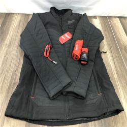 AS-IS Milwaukee Women's Large 12-Volt Lithium-Ion Cordless AXIS Black Heated Quilted Jacket Kit