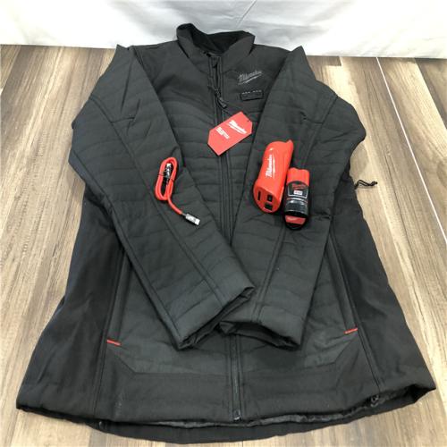 AS-IS Milwaukee Women's Large 12-Volt Lithium-Ion Cordless AXIS Black Heated Quilted Jacket Kit