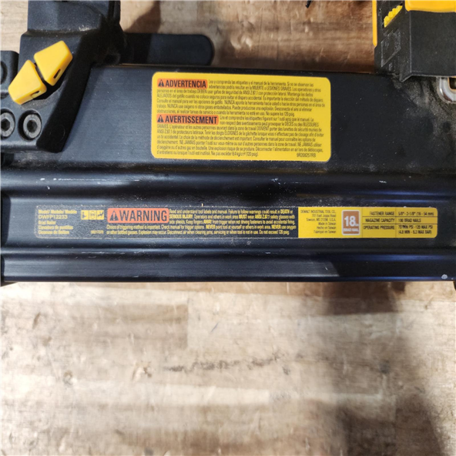 HOUSTON LOCATION - AS - IS DeWalt DWFP12233 18 Gauge Precision Point Brad Nailer with Selectable Trigger