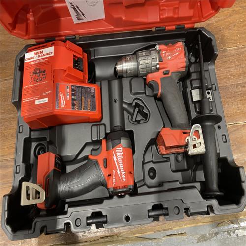 AS-IS MILWAUKEE M18 FUEL 18V Lithium-Ion Brushless Cordless Hammer Drill and Impact Driver Combo Kit (2-Tool) with 2 Batteries
