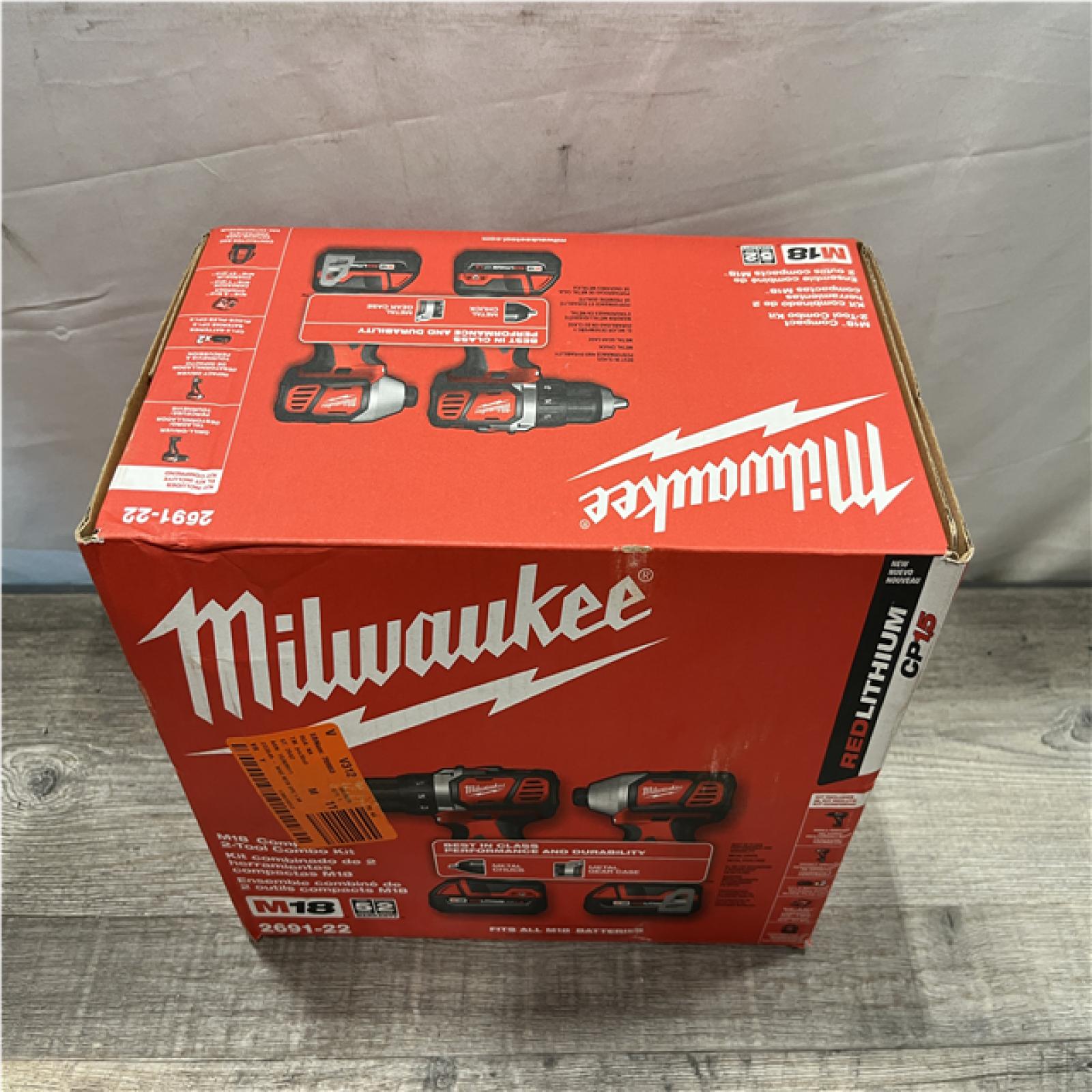 NEW - Milwaukee 18V Lithium-Ion Cordless Drill Driver/Impact Driver Combo Kit