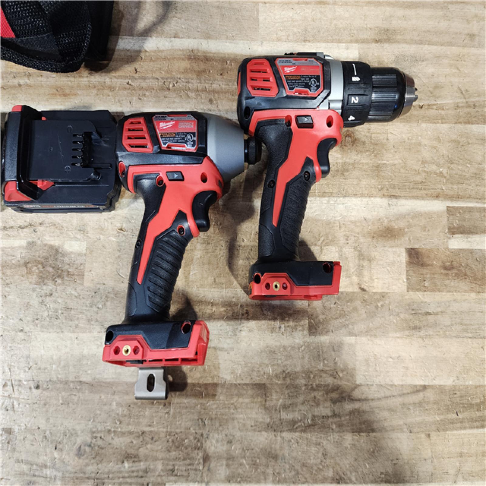 HOUSTON LOCATION - AS - IS Milwaukee 18V Lithium-Ion Cordless Drill Driver/Impact Driver Combo Kit