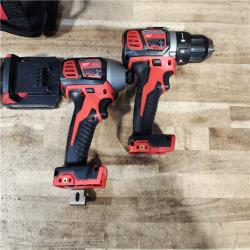HOUSTON LOCATION - AS - IS Milwaukee 18V Lithium-Ion Cordless Drill Driver/Impact Driver Combo Kit