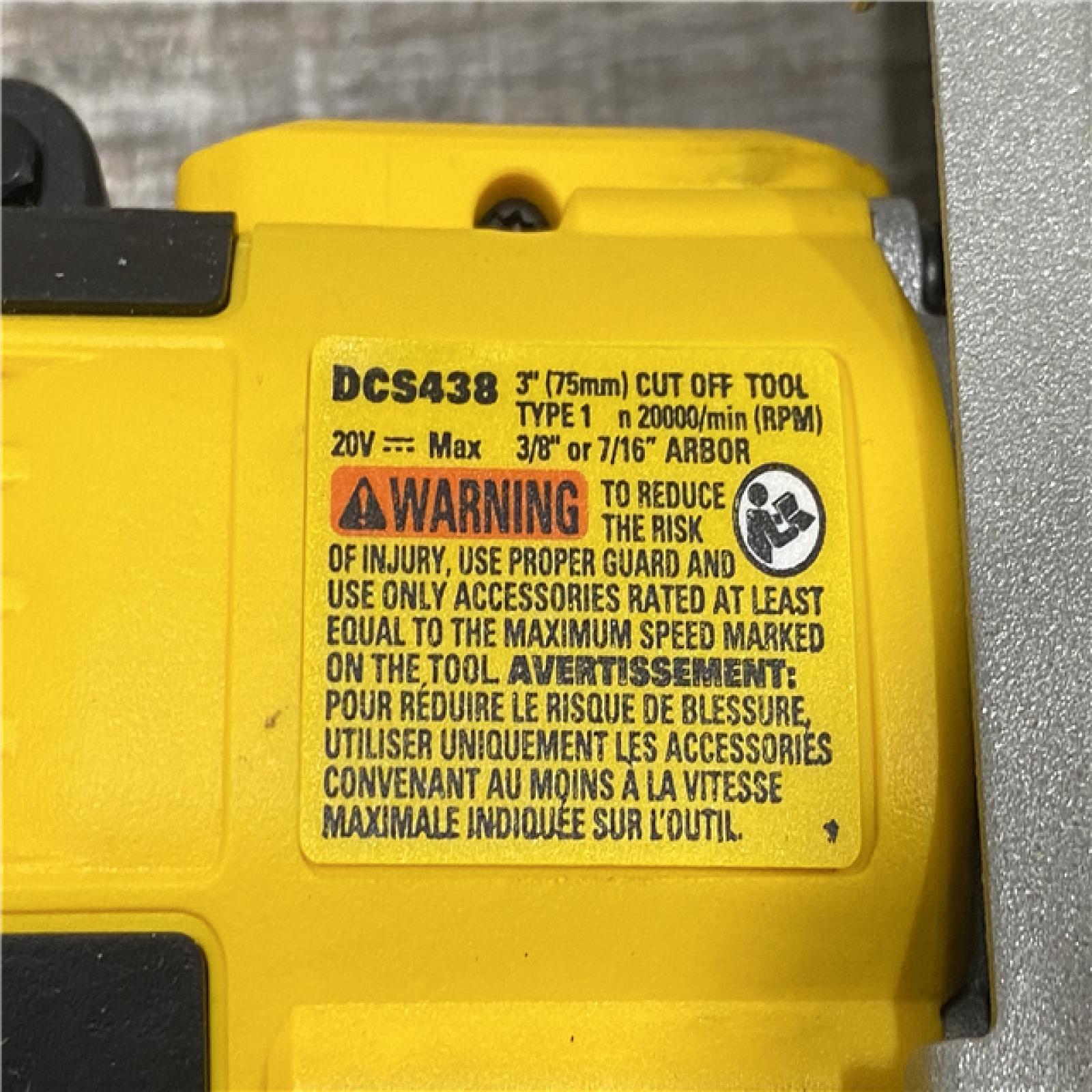 AS-IS DEWALT 20V XR Cordless 3 in. Cut-Off Tool (Tool Only)