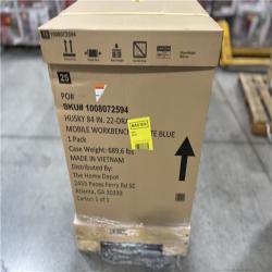 DALLAS LOCATION -Husky Tool Storage Heavy Duty 84 in. W x 24 in. D Matte Blue Mobile Workbench Cabinet