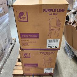 Phoenix Location NEW PURPLE LEAF Outdoor Patio Dining Set of 2 Sofa Bistro Chair PE Rattan Armchair Pallet (4-Boxes)
