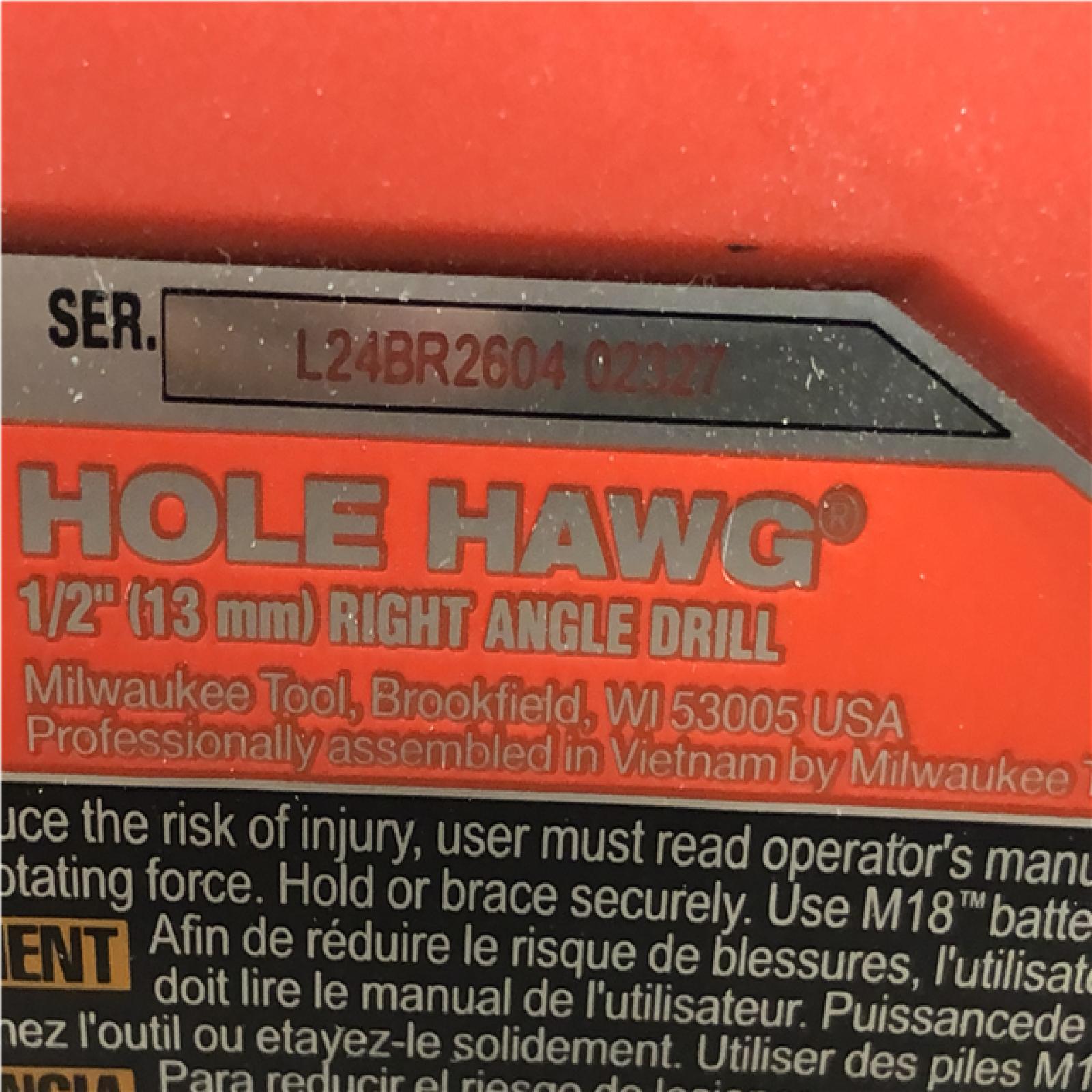AS-IS Milwaukee FUEL GEN II 18V Lithium-Ion Brushless Cordless 1/2 in. Hole Hawg Right Angle Drill (Tool-Only)