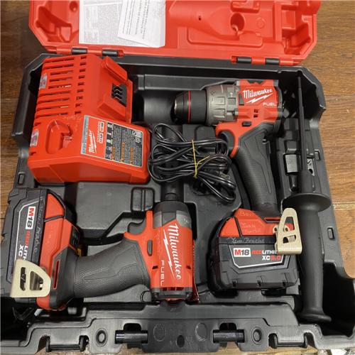 AS-IS MILWAUKEE M18 FUEL 18V Lithium-Ion Brushless Cordless Hammer Drill and Impact Driver Combo Kit (2-Tool) with 2 Batteries