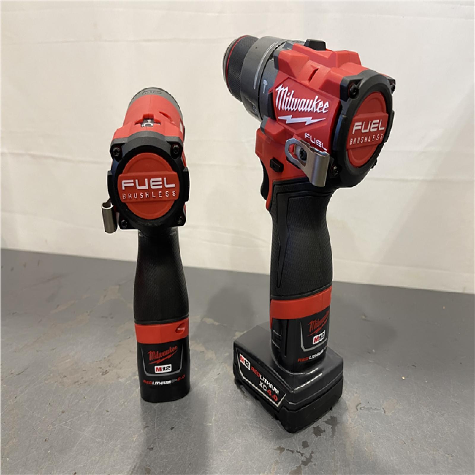 AS-IS - Milwaukee M12 FUEL 12-Volt Lithium-Ion Brushless Cordless Hammer Drill and Impact Driver Combo Kit
