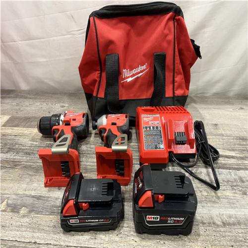 AS-IS Milwaukee 18-Volt Lithium-Ion Brushless Cordless Compact Hammer Drill/Impact Combo Kit