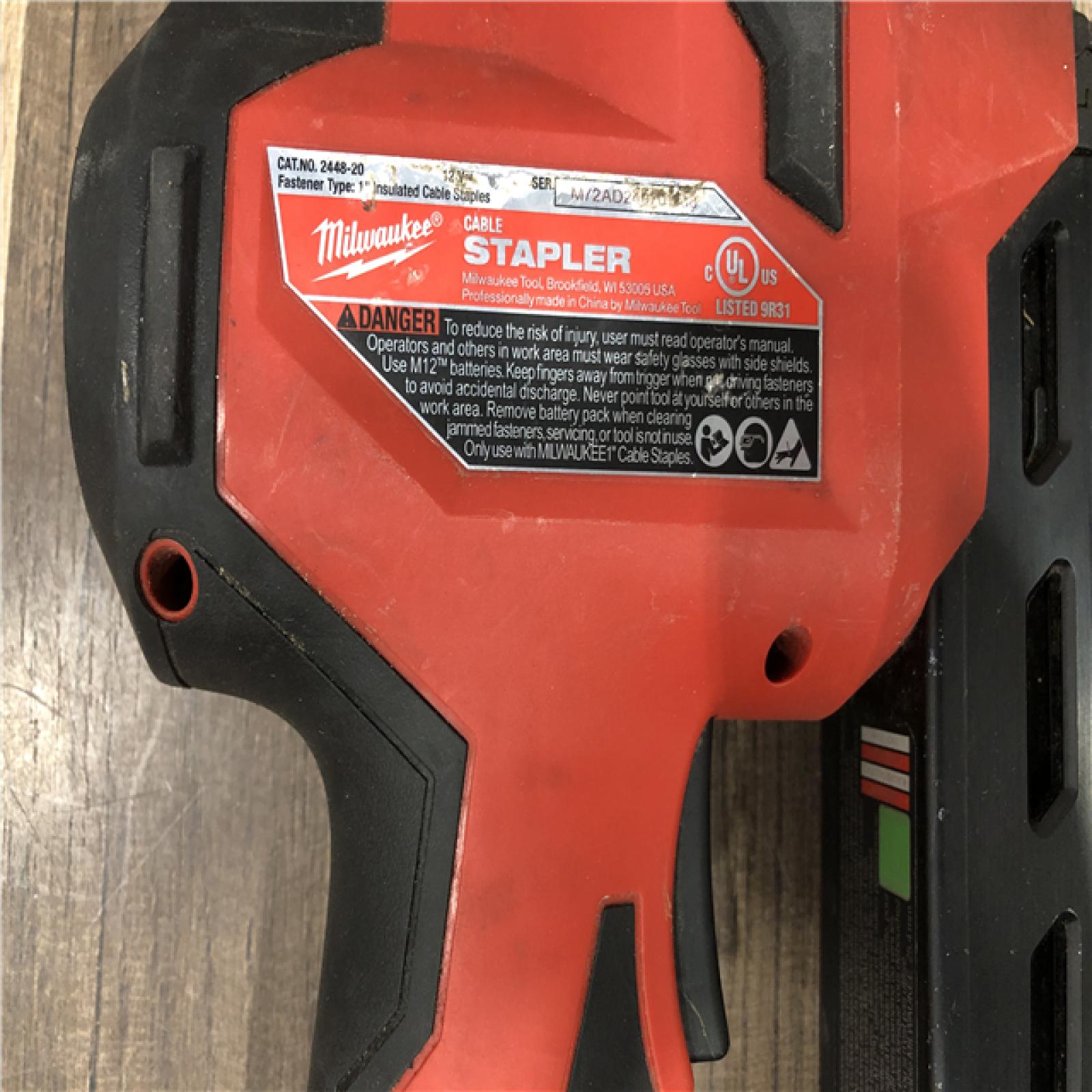AS-IS Milwaukee 12-Volt Lithium-Ion Cordless Cable Stapler (Tool-Only)